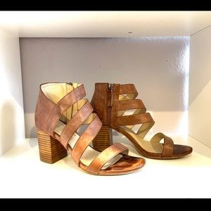 Strappy heeled brown shoe
